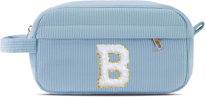 Pocmimut Personalized Makeup Bag,Teen Girl Gifts Trendy Stuff for 6 7 8 9 10 11 12 Year Old Girls,Initial Cosmetic Bag Gifts Graduation Teacher Gifts,B
