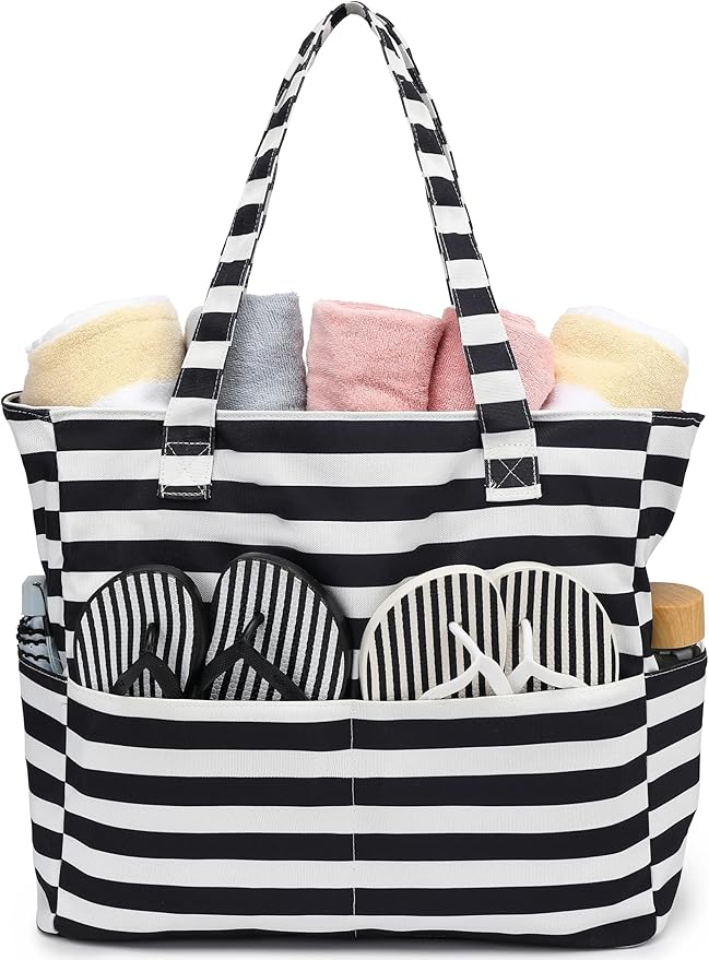 Beach Pool Bags Tote for Women Ladies Large Gym Tote Carry On Bag With Wet Compartment for Weekender Travel Waterproof