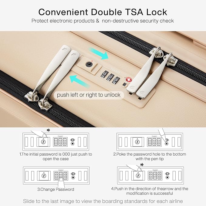 Hanke Grace Carry On Luggage with Wheels Airline Approved Hard Shell Suitcases with Front Pocket，Top Opening Luggage with TSA Lock for Short Business Travel， Cuban Sand.