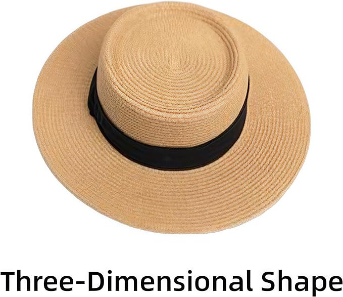 Sun Hat - Foldable Straw Beach Sun Hat for Women UPF40+,Beige Strap Khaki