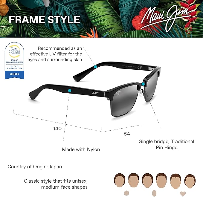 Maui Jim Polarized Men's and Women's Kawika Classic Sunglasses