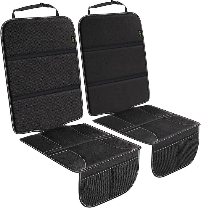 PIDO Car Seat Protector for Child Car Seat, 2 Pack Carseat Protector with Thick Padding and Storage Pockets, Waterproof Protection Cover Mat for Vehicle Leather Upholstery