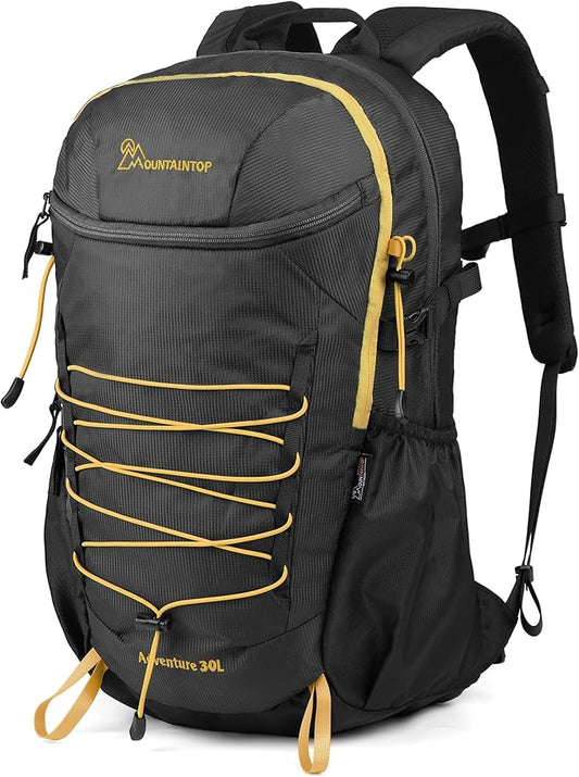 MOUNTAINTOP Hiking Backpack,30L Camping Backpack, Men Women Hiking Daypack Lightweight Travel Backpack for Climbing(Black)