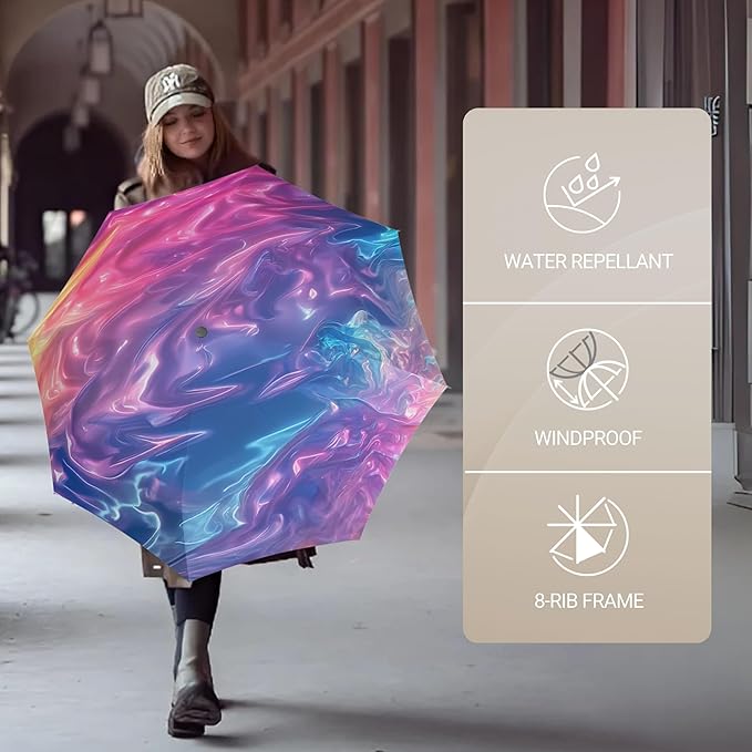 Knirps A.200 Medium Duomatic Windproof Umbrella for Adults – Automatic Open Close 38.5" Canopy, Travel Case Included