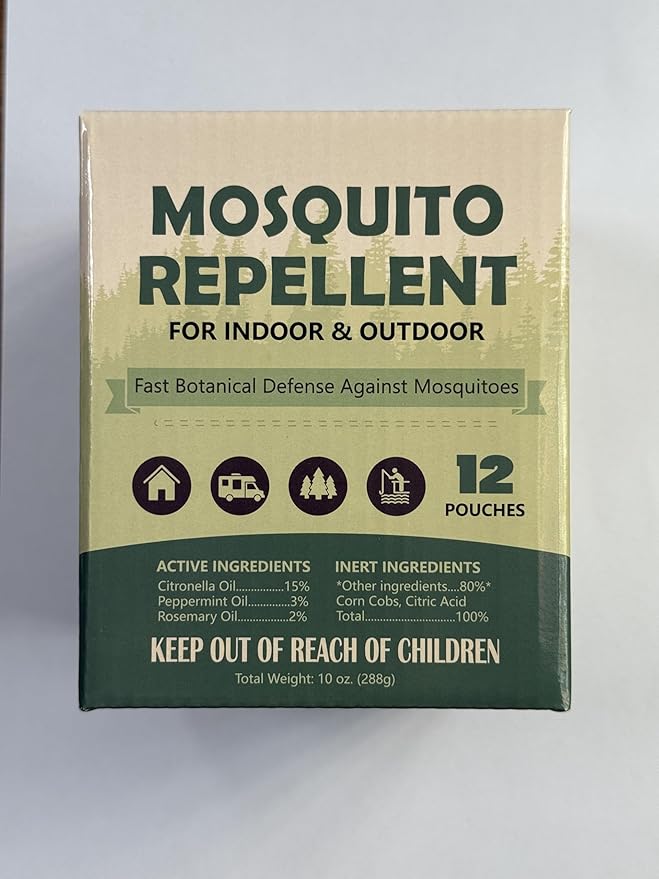 12 Pcs Mosquito Repellent for Patio, Mosquito Repellent Pouches, Mosquito Deterrent Indoor Outdoor, Mosquito Control, Keep Mosquitoes Away from Home Patio Camping