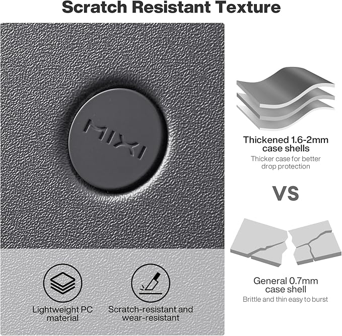 mixi 20 Inch Expandable Carry on Luggage 22x14x9 Airline Approved Suitcases with Spinner Wheels, Hardside Rolling Travel Suitcase PC with TSA Lock & Cover, Rock Gray