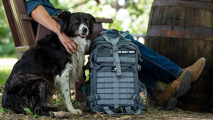 AMERICANPHOENIX 45L Elite Tactical Backpack | 3X Stronger Work & Military Backpack | Water Resistant and Heavy Duty | 3 Day MOLLE Bug Out Bag (Arctic Grey)