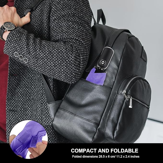 LEAGERA Compact Travel Umbrella for Purse - Flat Handle, Waterproof for Light Rain