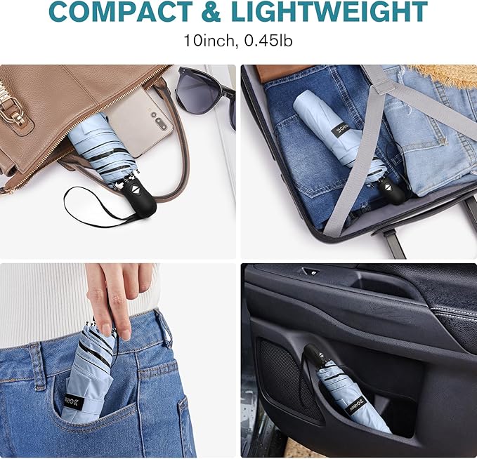G4Free Mini Ultralight Umbrella UPF 50+ UV Protection Compact Lightweight Travel Umbrella Super Slim Small Portable Automatic Open and Close,40 Inch