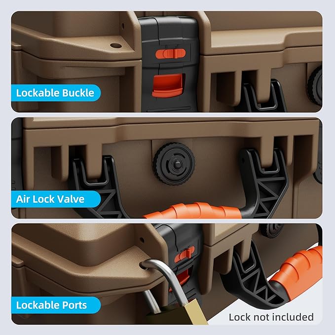 Starlink Mini Case Khaki Hard Waterproof Travel Case for Mini Starlink with Molded Foam for Accessories, Lockable Storage Bag