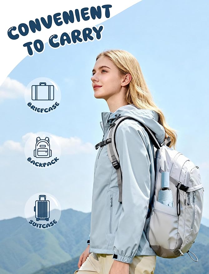 Yoobure Automatic Travel Umbrellas for Rain - Portable & Compact Umbrella for Backpack, Car, UV Umbrellas for Sun Protection, Windproof Folding Small Umbrella in Macaron for Kids, Women, Colorful