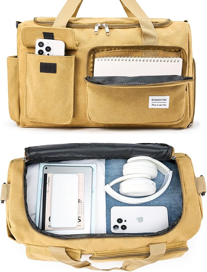 Small Gym Bag for Women, Travel Duffle Bag Carry On Weekender Bag with Shoe Compartment