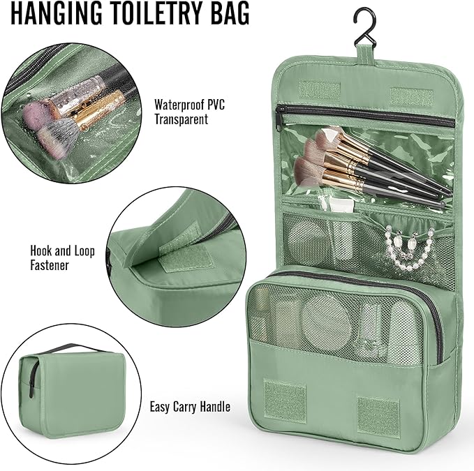 Veken 10 Set Packing Cubes for Travel Essential, Suitcase Organizer Bags in 4 Sizes, Carry-On Luggage Accessories with Large Laundry & Hanging Toiletry Bag, Must-Have for Airplane, Road Trip & Camping