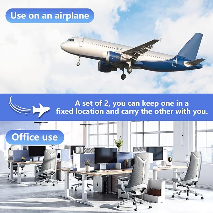 2-Pack Airplane Travel Footrest Hammock - Perfect Airplane Foot Hammock to Relax Your Feet - Travel Essentials Comfy Foot Hanger Plane Footrest for Long Trip