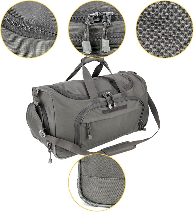Gym Bag Duffle Bags for Men Women with Shoes Compartment Sport Weekend Travel Overnight Carry On Bag for Tactical Military Travel Work Out Bags (2.0 Grey)