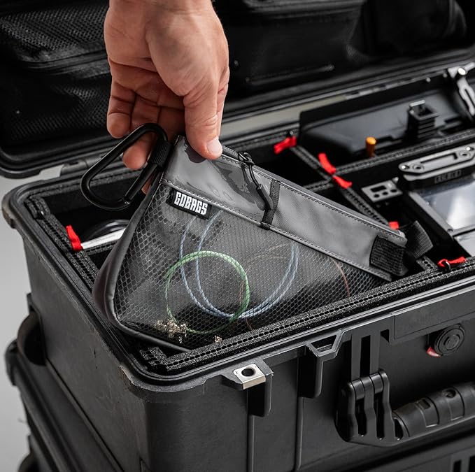 GOBAGS Production Zipper Bags - Electronics & Camera Accessories Bag - Cable organizer, Gear Accessory Pouch, Travel Camera Essentials (Small, Gray, 2 pack)