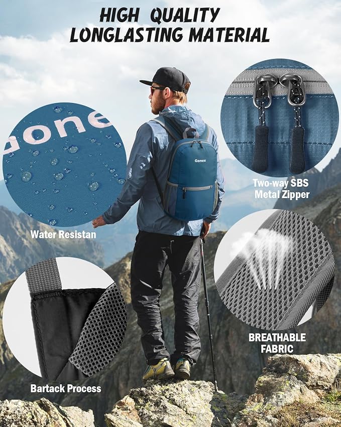 Gonex Ultra Lightweight Packable Backpack 20L Daypack Handy Foldable Camping Outdoor Travel Cycling Backpacking