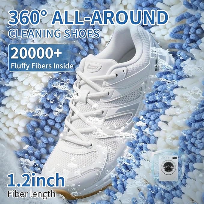 2Pcs Professional Shoe Washing Machine Bag, 360° Deep Clean and Protection for Sneakers, Tennis, Casual Shoes, Durable Shoe Laundry Bag for Washer and Dryer, Shoes Washing Bag for Any Size