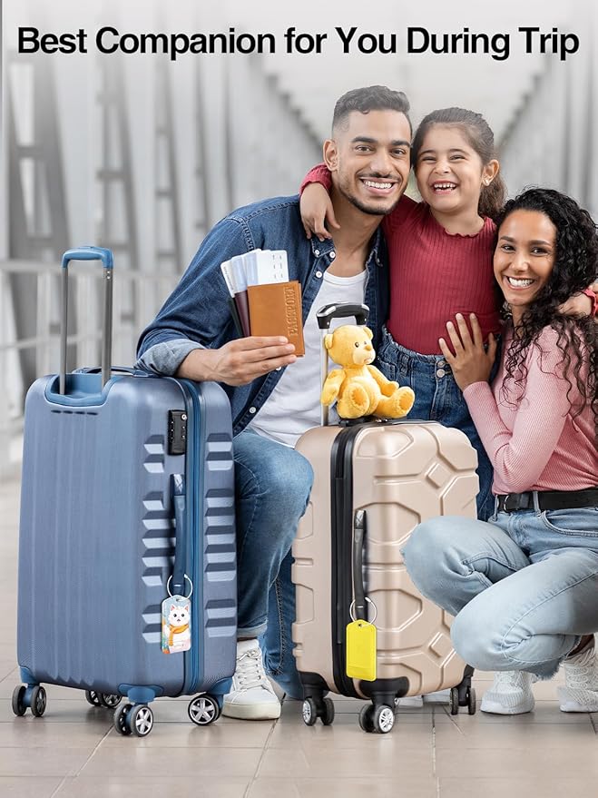 TopMade Smart Luggage Tag with Apple Find My, Premium Leather Luggage Tags for Suitcase, Travel Bags, Backpacks, Anti-Lost Suitcase Tag Tracker for Travel with Privacy Name Card, Rechargeable