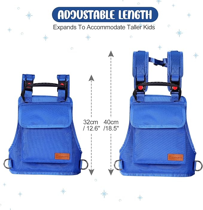 Odoland Kids Ski Training Harness with Backpack, Adjustable Strap & Lift Handle for Beginners Boy and Girl