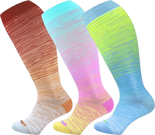 Wide Calf Compression Socks for Women & Men Extra Large Size Support Socks for Nurses Running Pregnant Travel, 15-20 mmHg