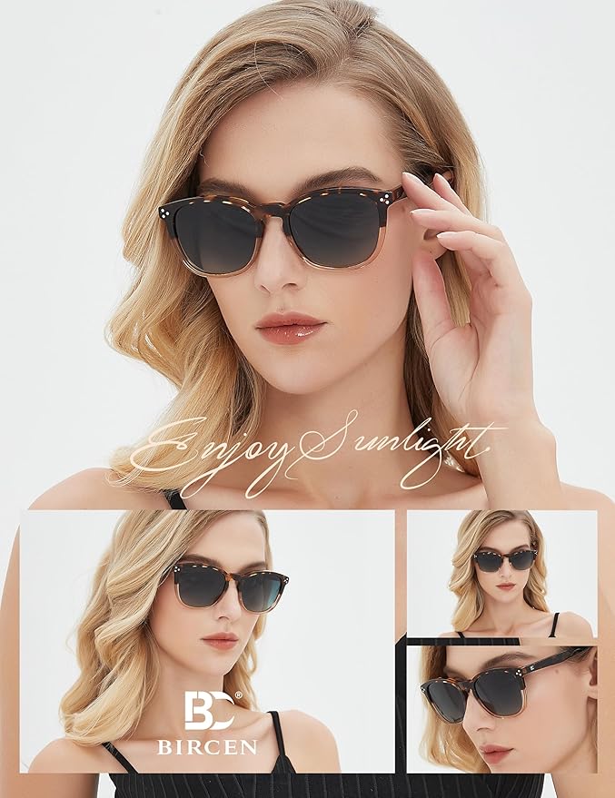 Polarized Sunglasses For Women UV - Protection Womens Trendy Fashion Large Shades With Acetate Frame BC2110