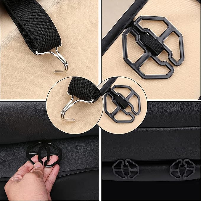 Coverado Universal Seat Covers Front, 2-Pack Universal Seat Covers for Cars, Waterproof Nappa Leather Car Seat Covers with Head Pillow, Auto Protectors Fit for Most Sedans SUV Pick-up Truck-Gray