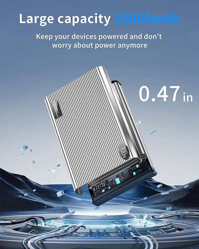 Portable Charger Power Bank, 10000mAh Wireless Charger Phone with USB C to 20 W PD Fast Charging Cable, Mag-Safes Battery Pack Magnetic Charger for Phone 17/16/15/14/13/12 Pro/Pro Max/Plus Pad