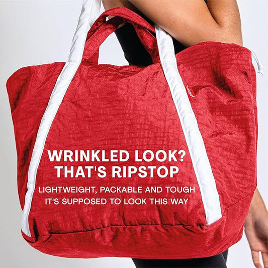 Bodysurf Beach Bags Waterproof Sandproof - Packable Foldable Nylon Zipper Tote Bag for Travel Lightweight, Pool, Boat, Cruise