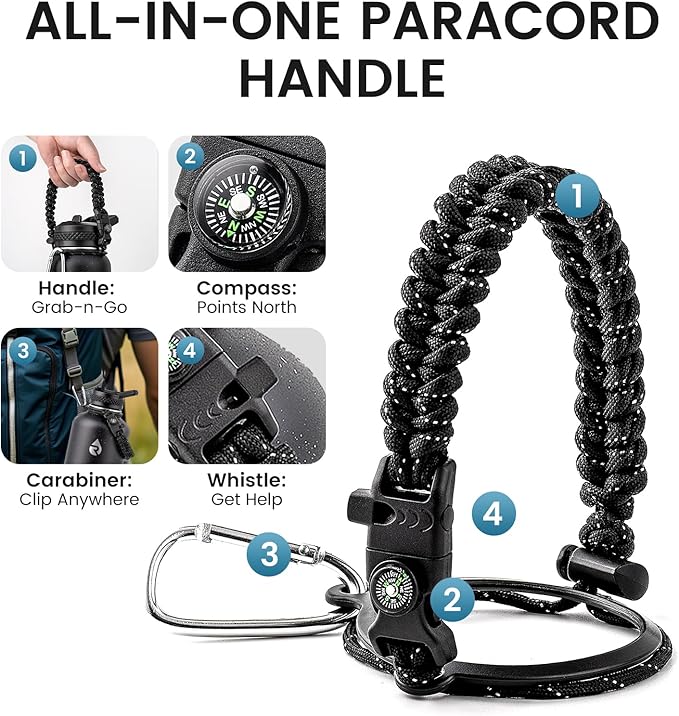 64oz Insulated Water Bottle, Triple Wall Vacuum Stainless Steel Water Bottles - Keeps Cold 48H, Reusable Half Gallon Jug for Gym, Sports, Camping, Hiking,Travel, Starry Sky-Black