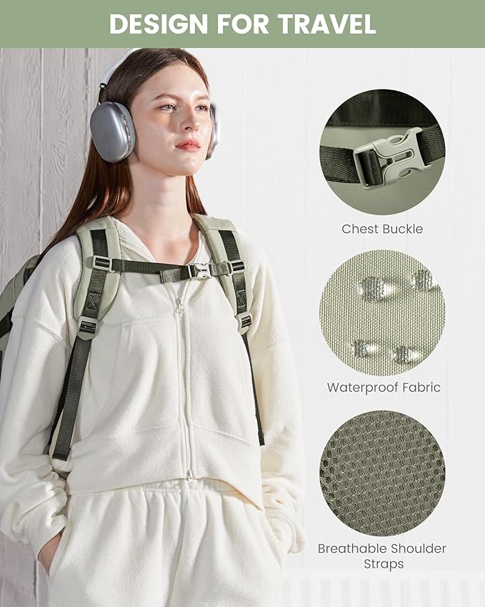 LOVEVOOK Travel Backpack for Women & Men - 17.3 Inch Carry On Backpack & Personal Item Backpack for Airlines, Spacious and Durable Design, with 3 Packing Cubes