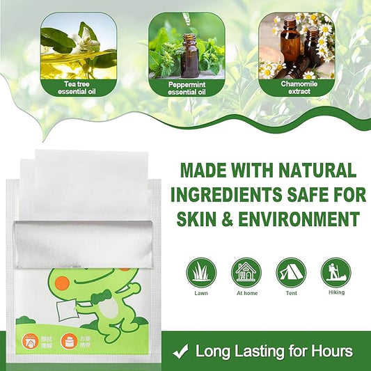 36 Pcs Mosquito Repellent Wipes - Peppermint Oil Insect Repellent Wipes Individually Wrapped, Safe & Effective Bug Insect Protection for Outdoor Activities, Natural Plant-Based, Long-Lasting