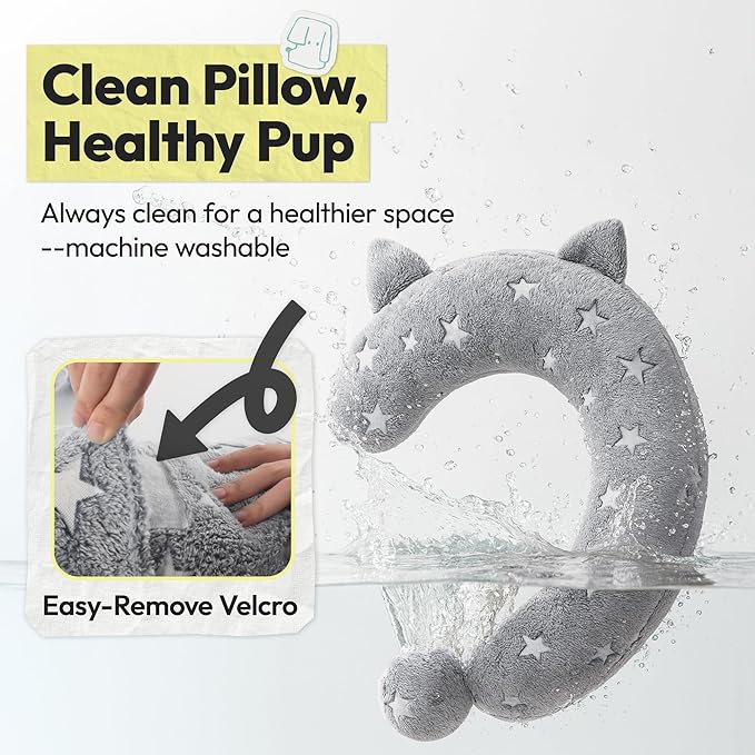 Dog Calming Pillow, Glow in The Dark Dog Put Head on, Soft Question Mark Pillows for Dogs, Kids, Adults, Washable Dog Bed Pillow, Cozy Dog Body Pillow Gifts (M Glow Gray)