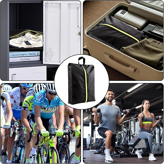 Shoe Bags for Travel Soccer Cleats Cleat Bags for Sports Smell Proof Cleat Bag for Travel Lightweight Golf Shoe Bag with Handle Large Capacity, for Men & Women Fitness Business Trips Baseball (Black)