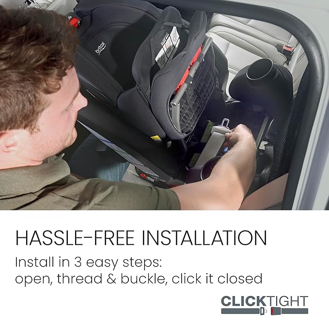 Britax One4Life All in One Convertible Car Seat, 3 in 1 Car Seat & Booster Seat with Easy ClickTight Installation, Extended Rear Facing Capacity, and Breathable SafeWash Fabrics —Raven Black