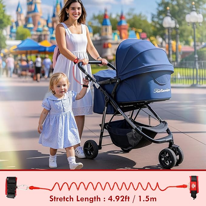 Lehoo Castle Toddler Harness with Leash, 3-in-1 Toddler Leash with Anti Lost Wrist Link for Toddlers, Kid Leashes for Girls, Baby Leashes for Toddlers (Minnie)