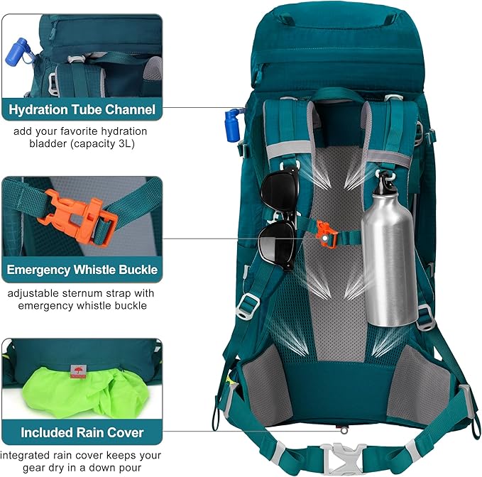 N NEVO RHINO Internal Frame Hiking Backpack 50/60/65/70/80L, Mountain Climbing Camping Backpack Daypack Waterproof Rain Cover | Mountain Climbing, Camping Backpack, Daypack, Waterproof, Rain Cover