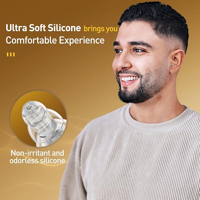 High Fidelity Concert Ear Plugs, Noise Cancelling Silicone Ear Plugs 2 Pairs Great for Concerts Loud Music, Musicians, Motorcycles, Airplanes, Raves, Hearing Protection -23 dB