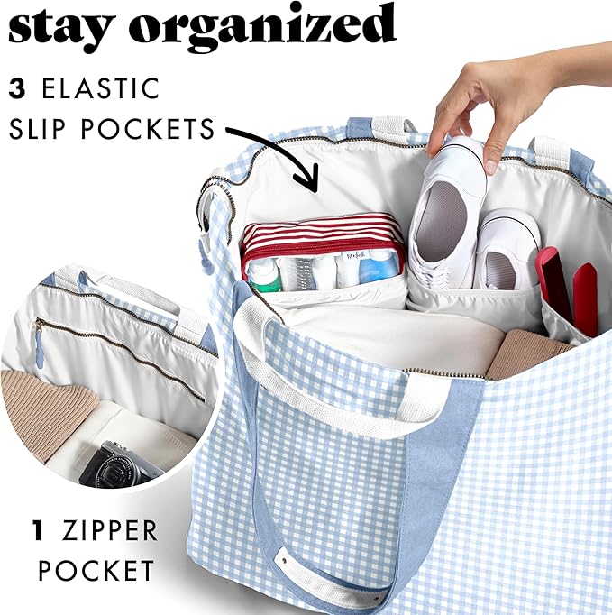 Fit & Fresh Large Beach Bag for Women - Extra Large Travel Tote With Pockets