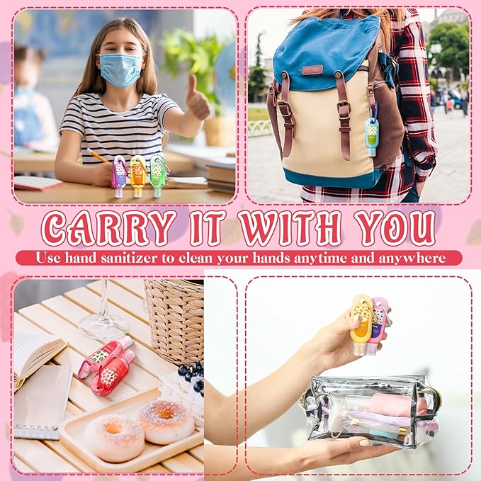 24 Pack Scented Hand Sanitizers Gifts Set with Keychains Bulk Travel Size Hand Sanitizer Gel Travel Size for Women Wedding Party Favors Friends Coworker Nurse Birthday Gifts