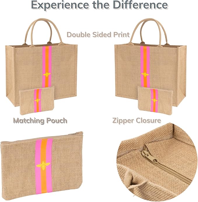 Large Beach Bag Jute Woven Tote