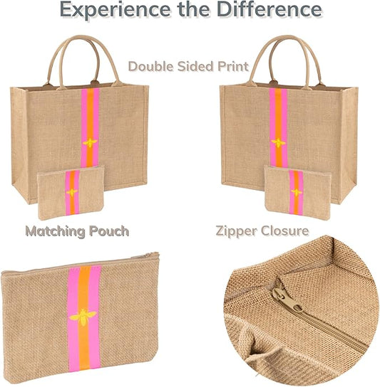 Large Beach Bag Jute Woven Tote
