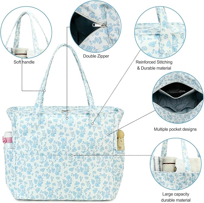 Bluboon Waterproof Beach Tote Pool Bags for Women Ladies Extra Large Carry On Bag With Wet Compartment for Weekender Travel