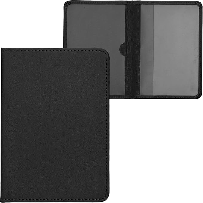 kwmobile Registration and Insurance Holder - Car Document Holder for Vehicle Documents and Cards - PU Leather - Black