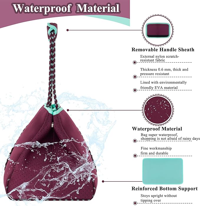 QOGiR Neoprene Multipurpose Beach Bag Tote with Inner Zipper Pocket … … … …