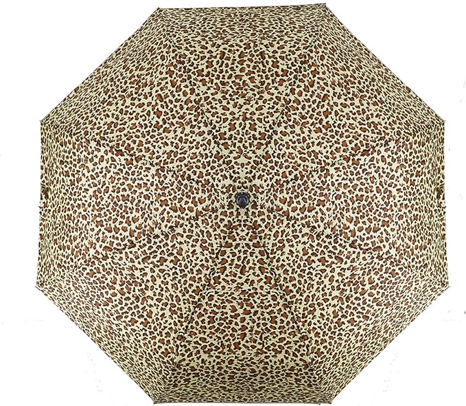 SIEPASA Windproof Travel Compact Umbrella-Automatic Umbrellas for Rain-Compact Folding Umbrella, Travel Umbrella Small Portable Windproof Umbrellas for Men Women Teenage. (New Leopard Print)