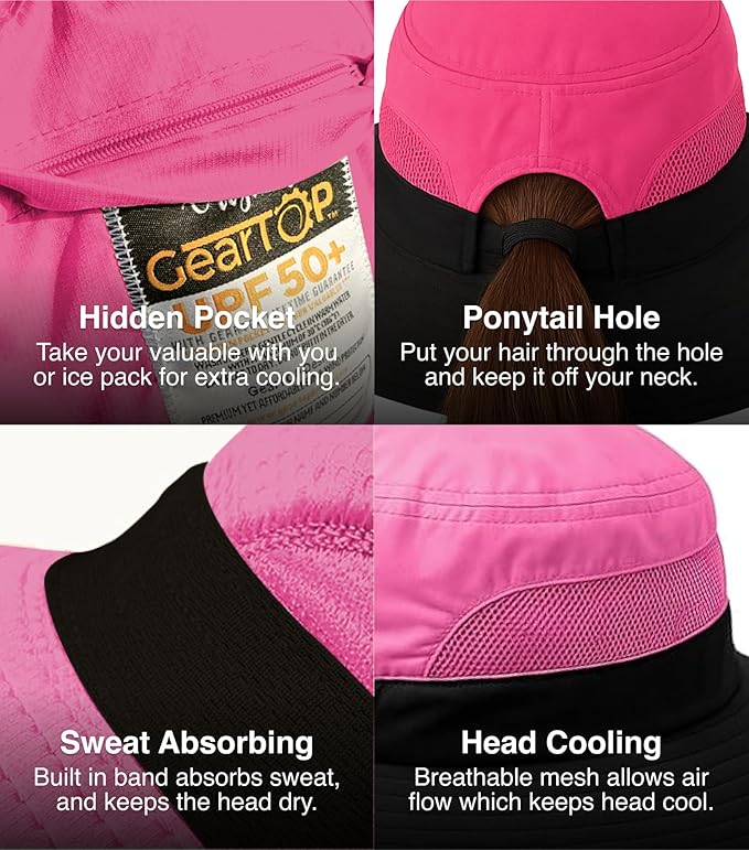 GearTOP Safari Hat for Men Sun Hats for Women UV Protection UPF 50+ Fishing, Gardening, Hiking Hat (22-23 1/2")