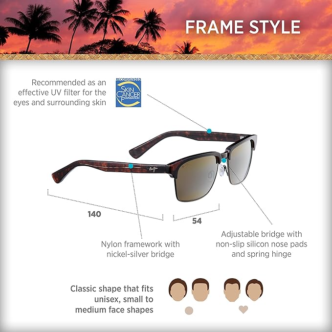 Maui Jim Polarized Men's and Women's Kawika Classic Sunglasses