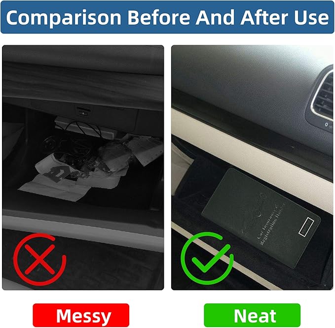 Car Registration and Insurance Holder Glove Box Folder-Premium Car Folder, Car Document Holder for Cards, Driver License & other Essential Documents (Green)