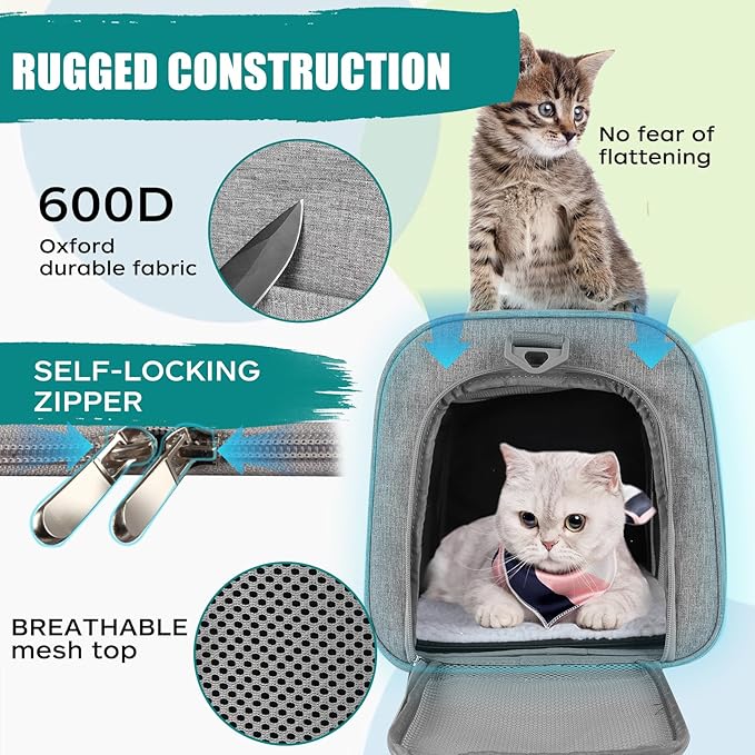 Top tasta Dog Cat Carrier Pet Carriers for Small Medium Large Cats Dogs Carrier Soft Sided Small Puppy Dog Carrier Portable Foldable Airline Approved Dog Cat Travel Carrier Grey Large